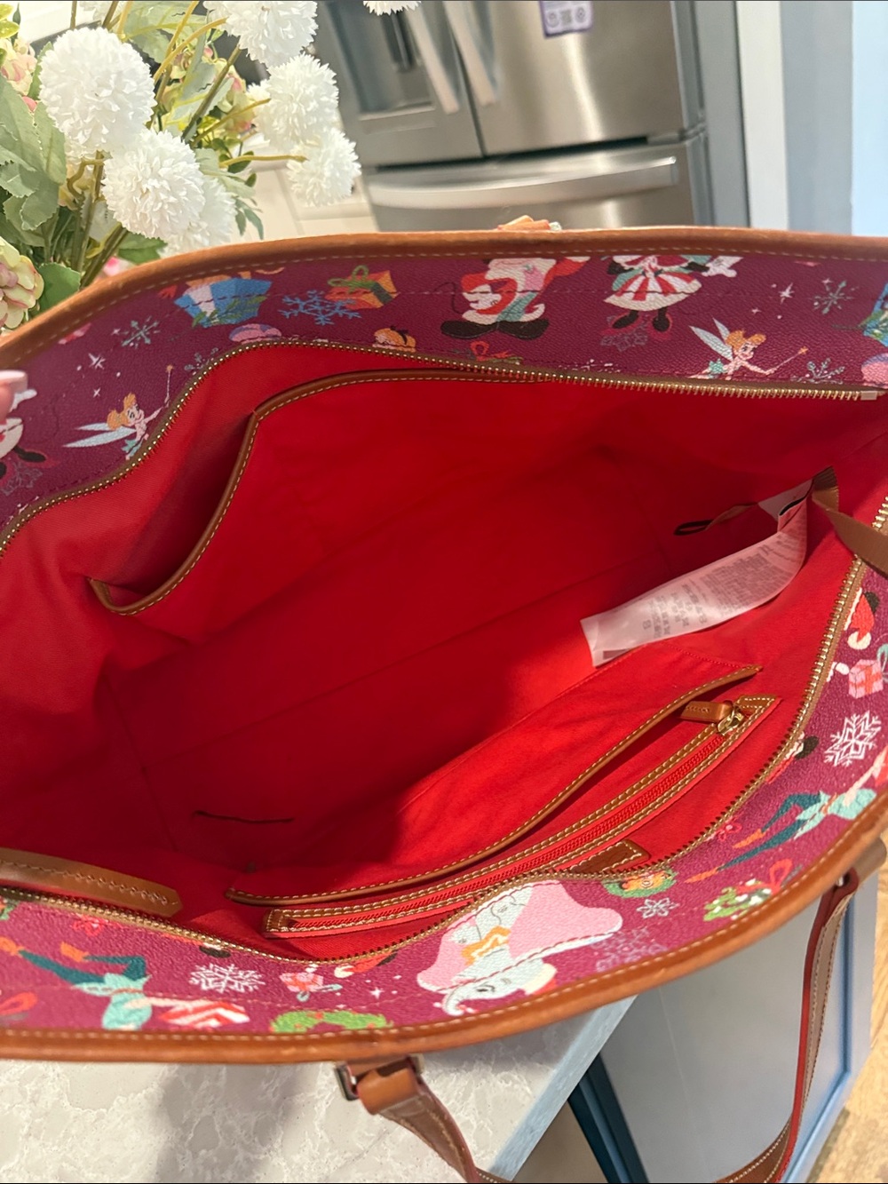 Dooney and Bourke Disney parks classic Christmas tote - Picture 9 of 10